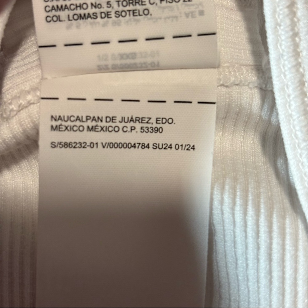 Athleta high neck ribbed crop athletic tank top sports bra racerback white XXS - Picture 8 of 9